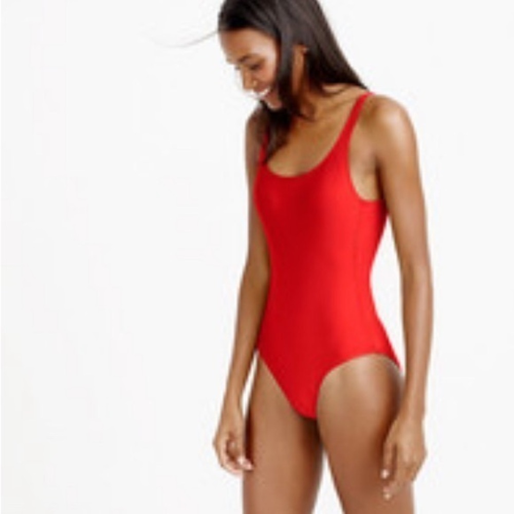 J. Crew 1989 Red One Piece Scoop Back Swimsuit size 12